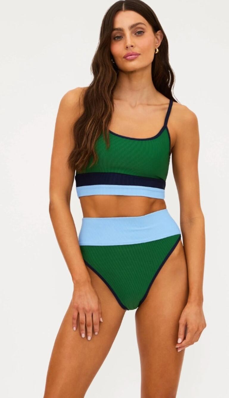 Beach Riot NEW Eva/Emmy Colorblock Block Bikini Set M
